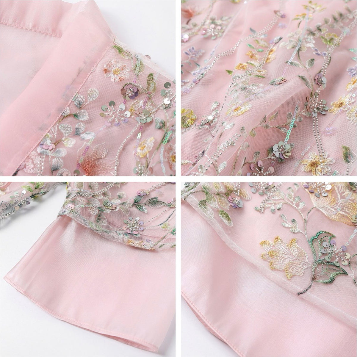 WJY STUDIO - Pink Floral Embroidered Cardigan Top, buy at DOORS NYC