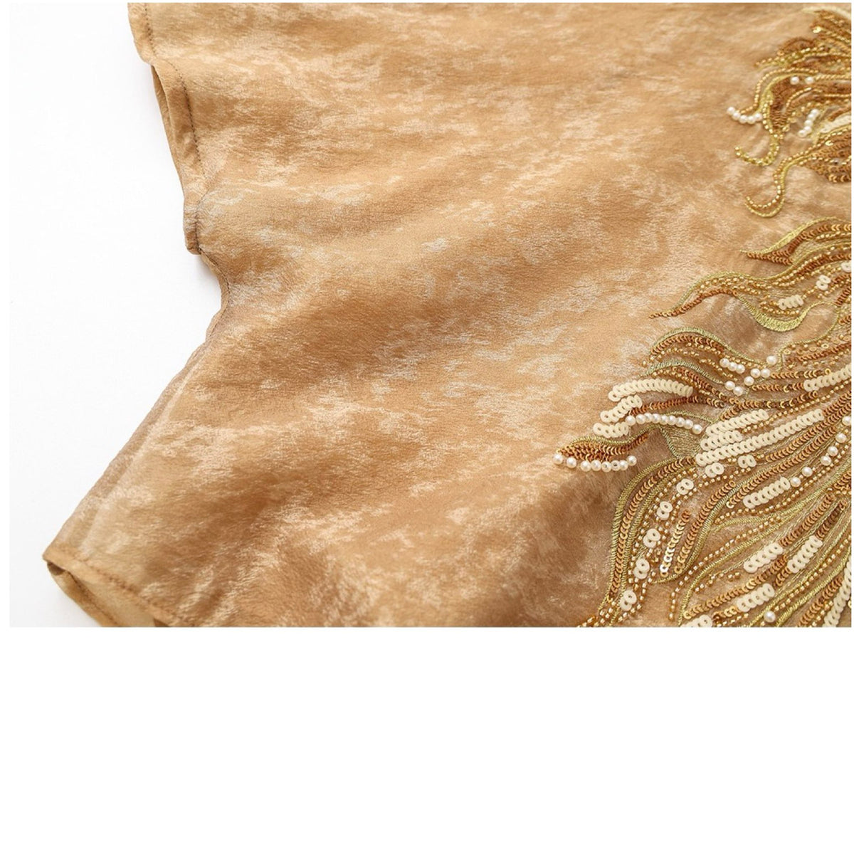 WJY STUDIO - Champagne Embroidered Cropped Jacket, buy at DOORS NYC