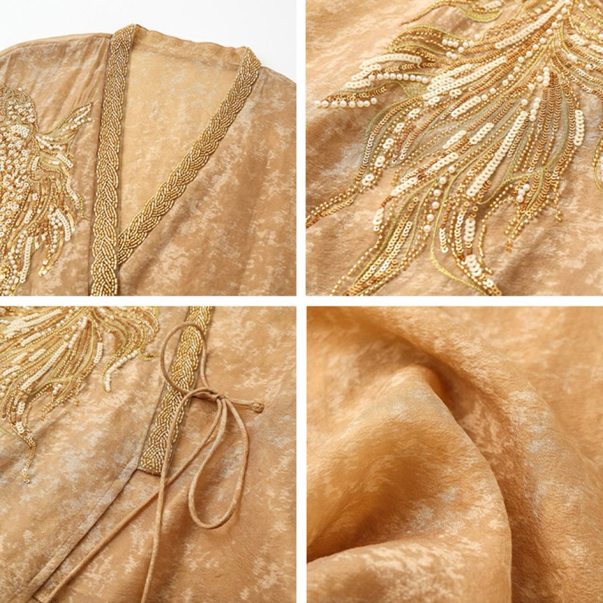 WJY STUDIO - Champagne Embroidered Cropped Jacket, buy at DOORS NYC