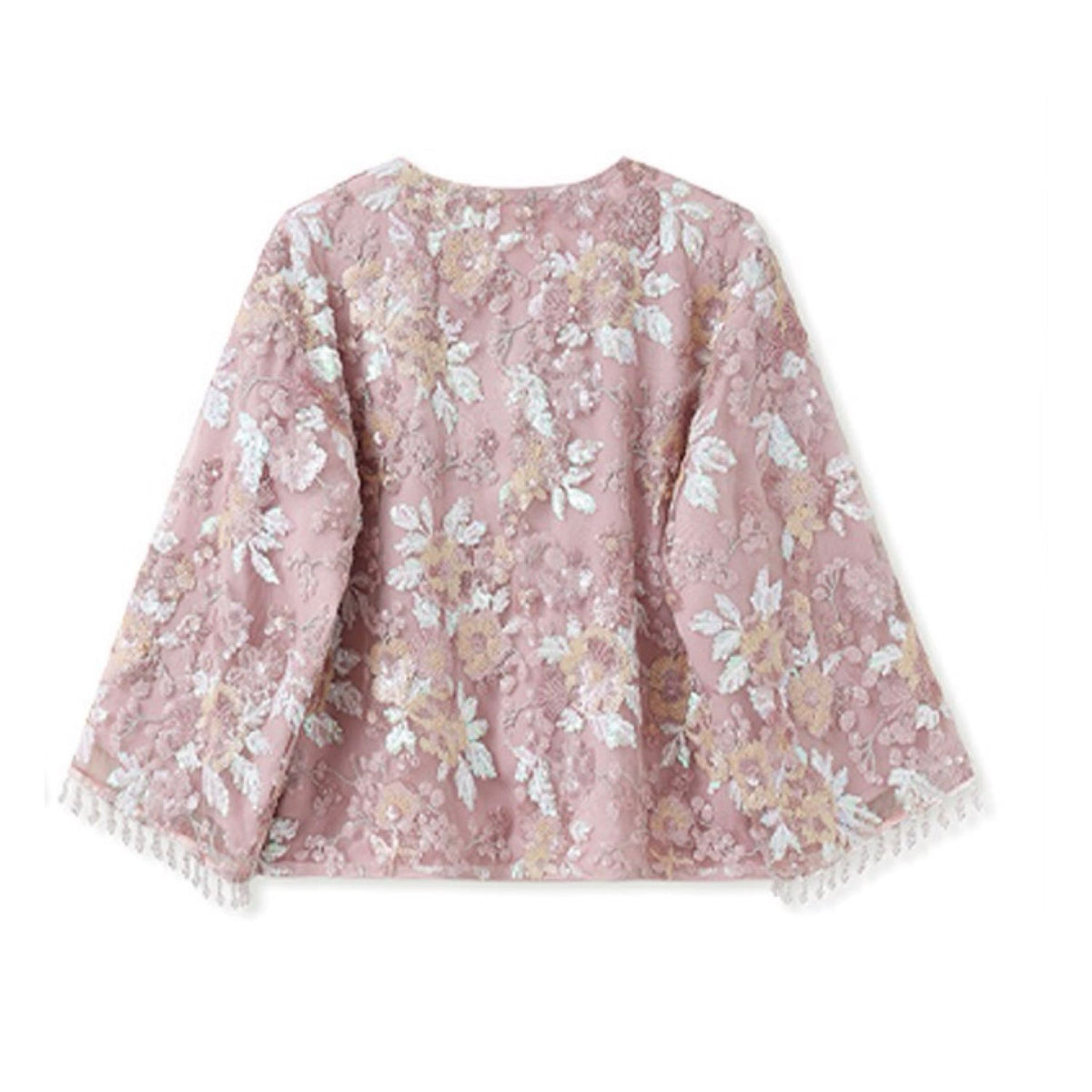 WJY STUDIO - 3D Pink Flower Embroidered Cardigan, buy at DOORS NYC