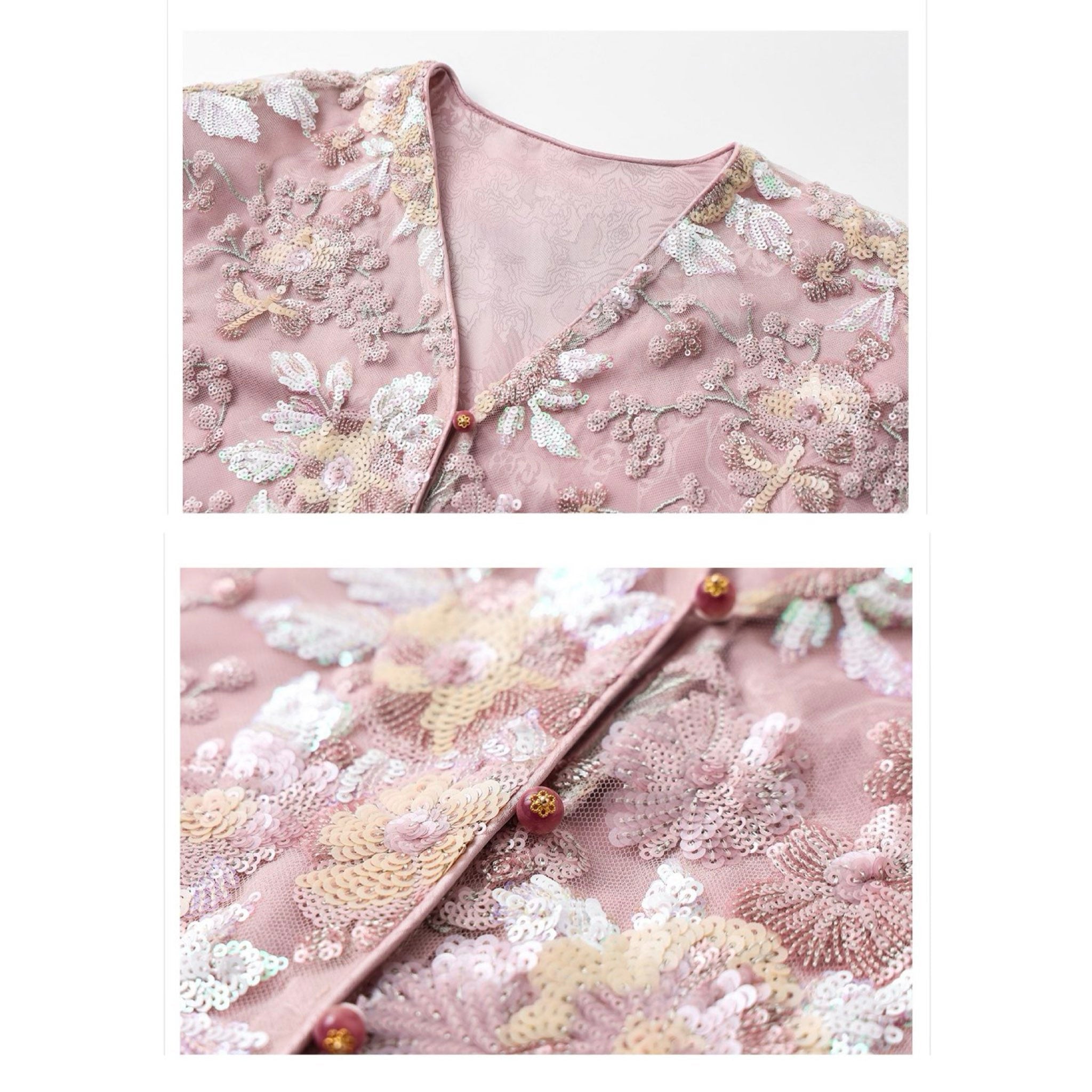 WJY STUDIO - 3D Pink Flower Embroidered Cardigan, buy at DOORS NYC