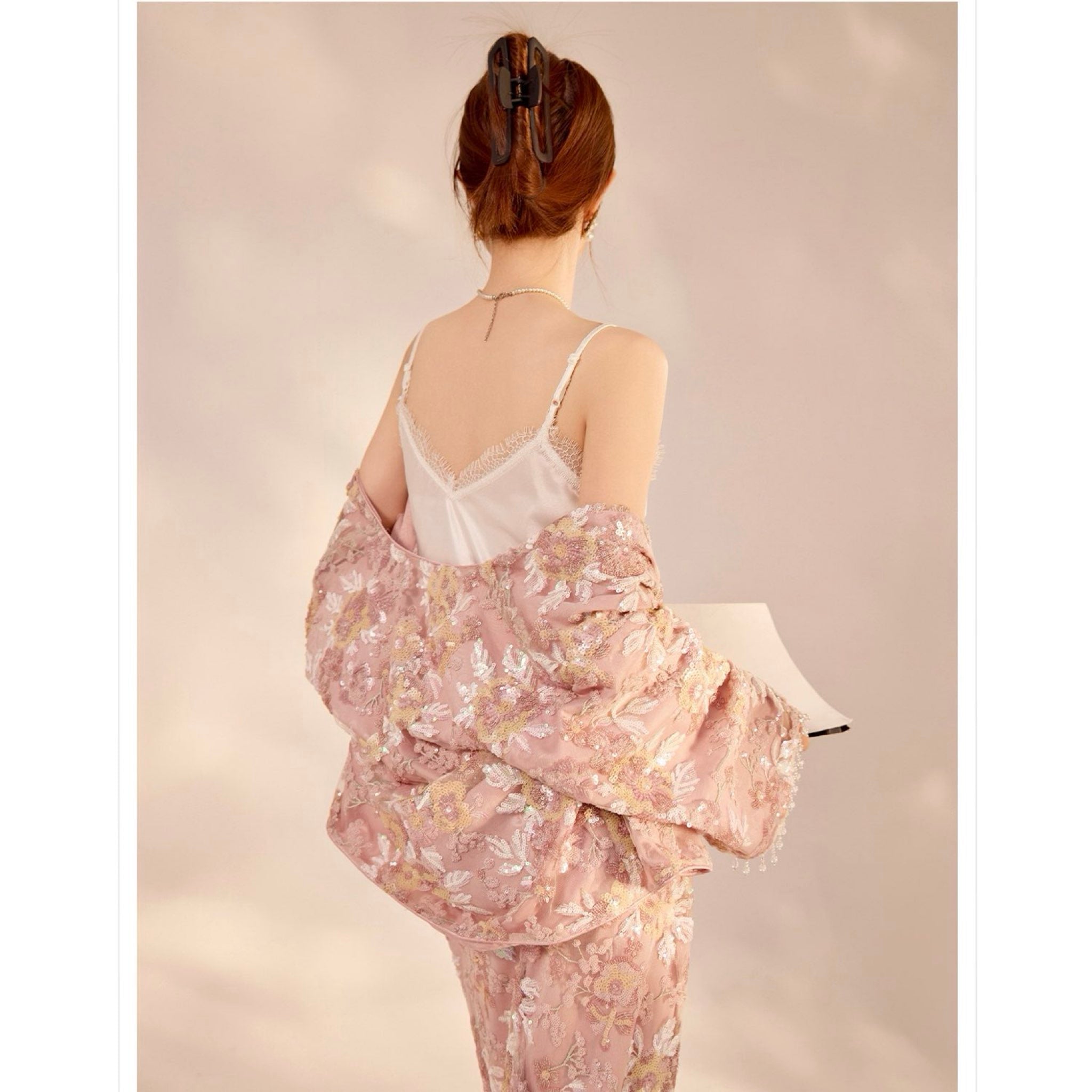WJY STUDIO - 3D Pink Flower Embroidered Skirt, buy at DOORS NYC