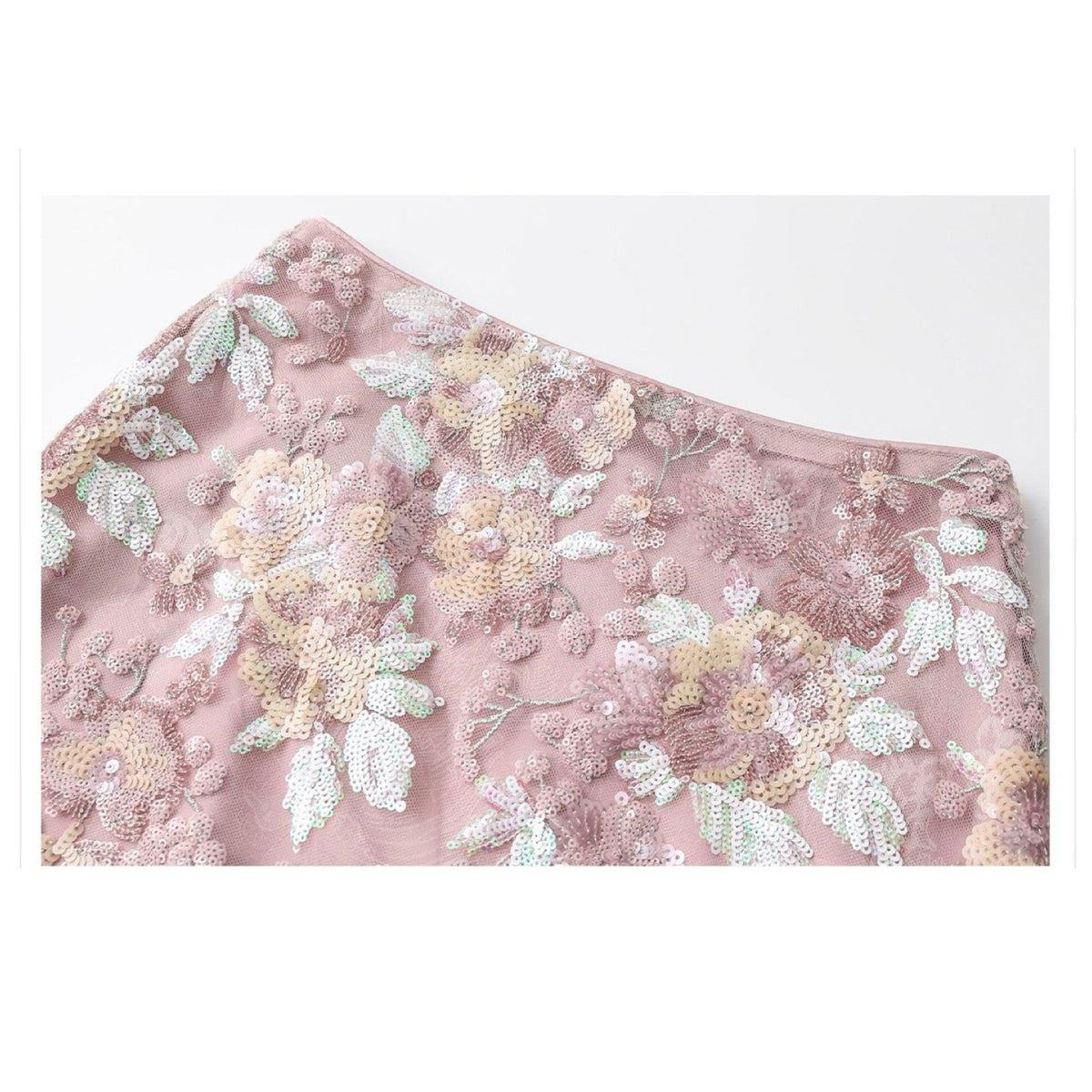 WJY STUDIO - 3D Pink Flower Embroidered Skirt, buy at DOORS NYC