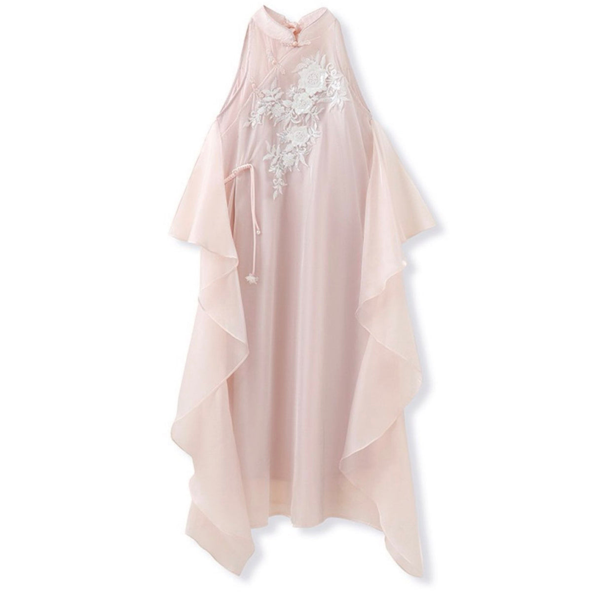 WJY STUDIO - Pink Floral Embroidered Midi Dress, buy at DOORS NYC