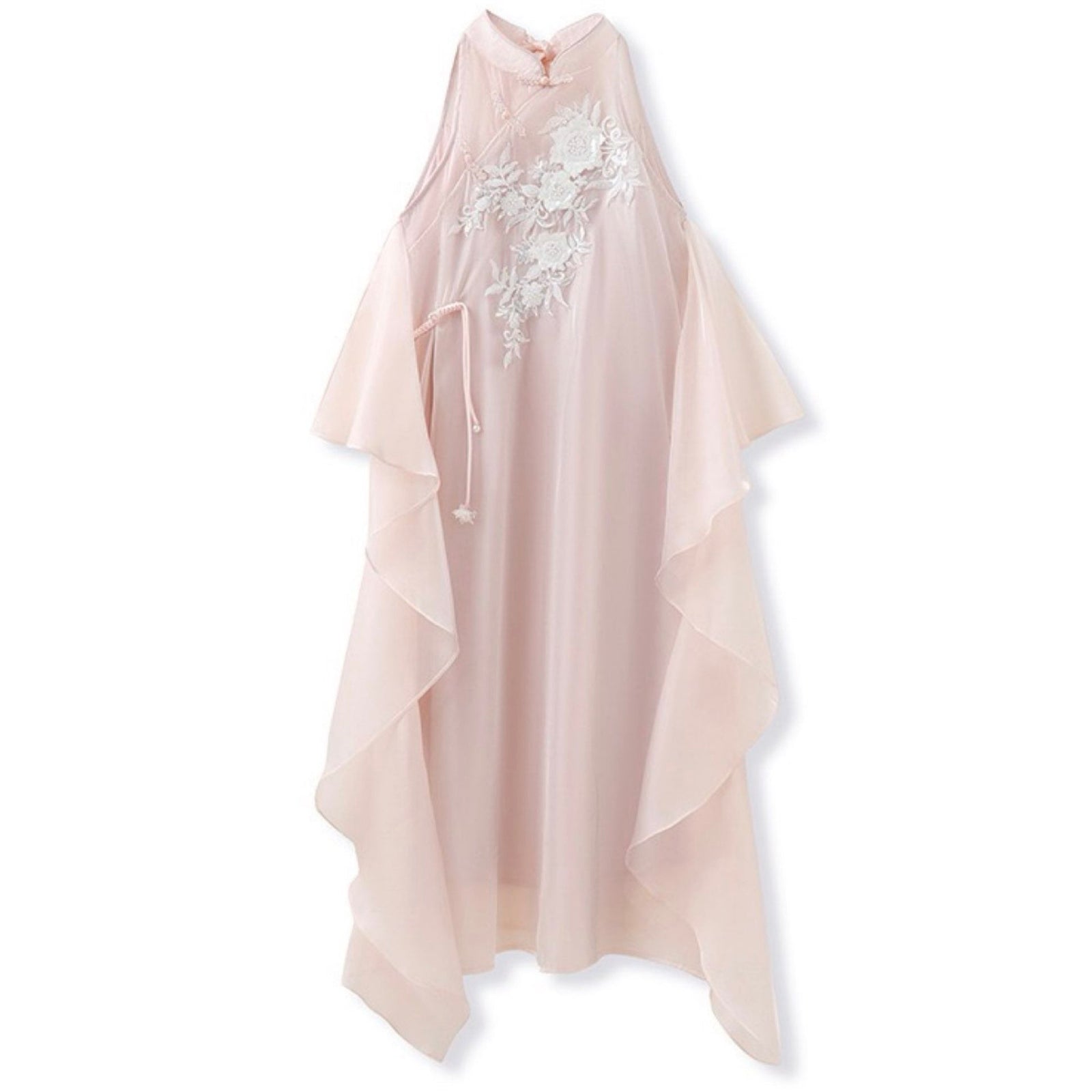 WJY STUDIO - Pink Floral Embroidered Midi Dress, buy at DOORS NYC