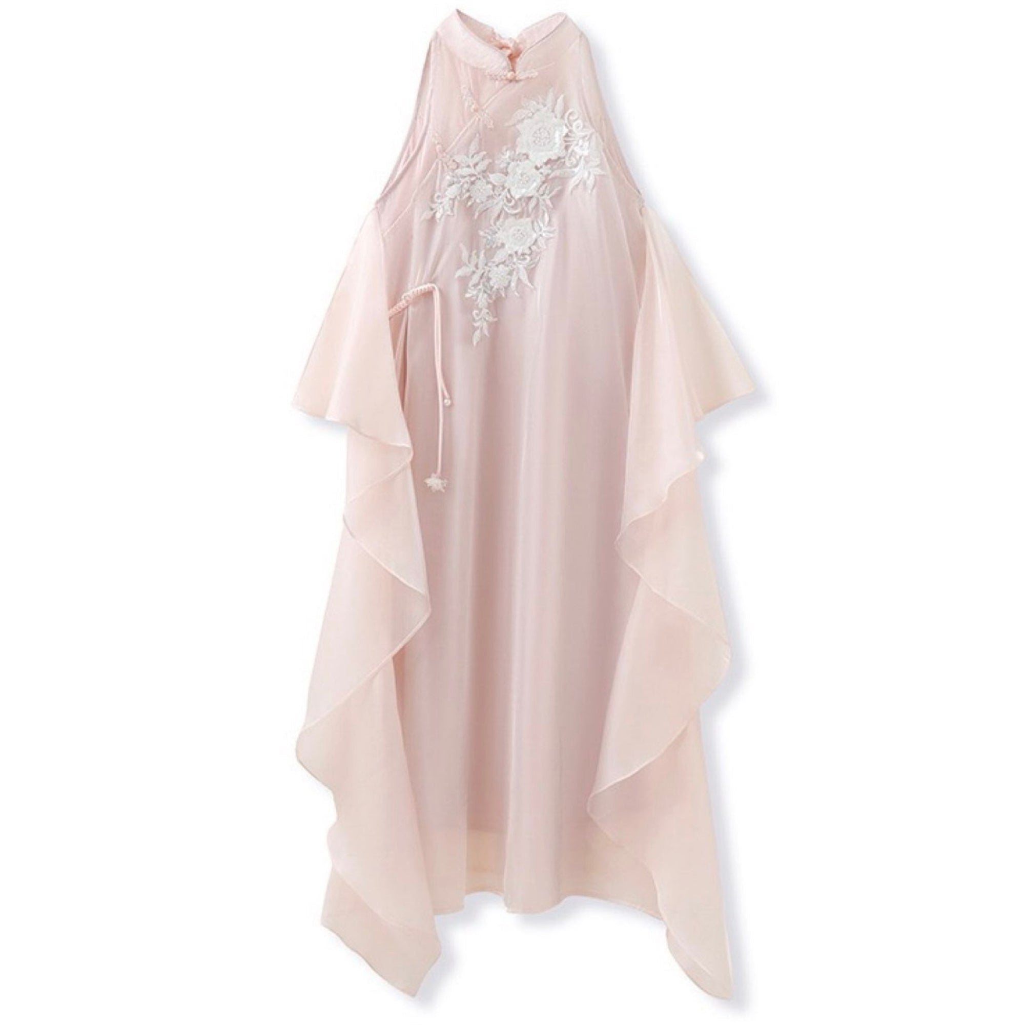 WJY STUDIO - Pink Floral Embroidered Midi Dress, buy at DOORS NYC