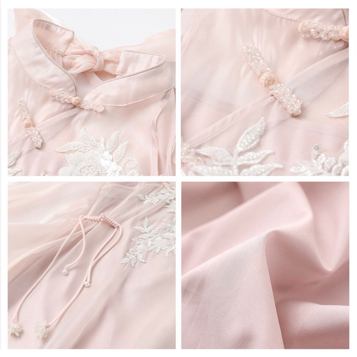 WJY STUDIO - Pink Floral Embroidered Midi Dress, buy at DOORS NYC