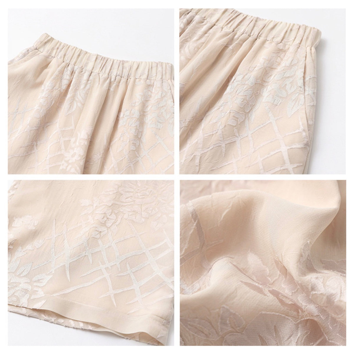 WJY STUDIO - Cream Embroidered Wide-Leg Trousers, buy at DOORS NYC
