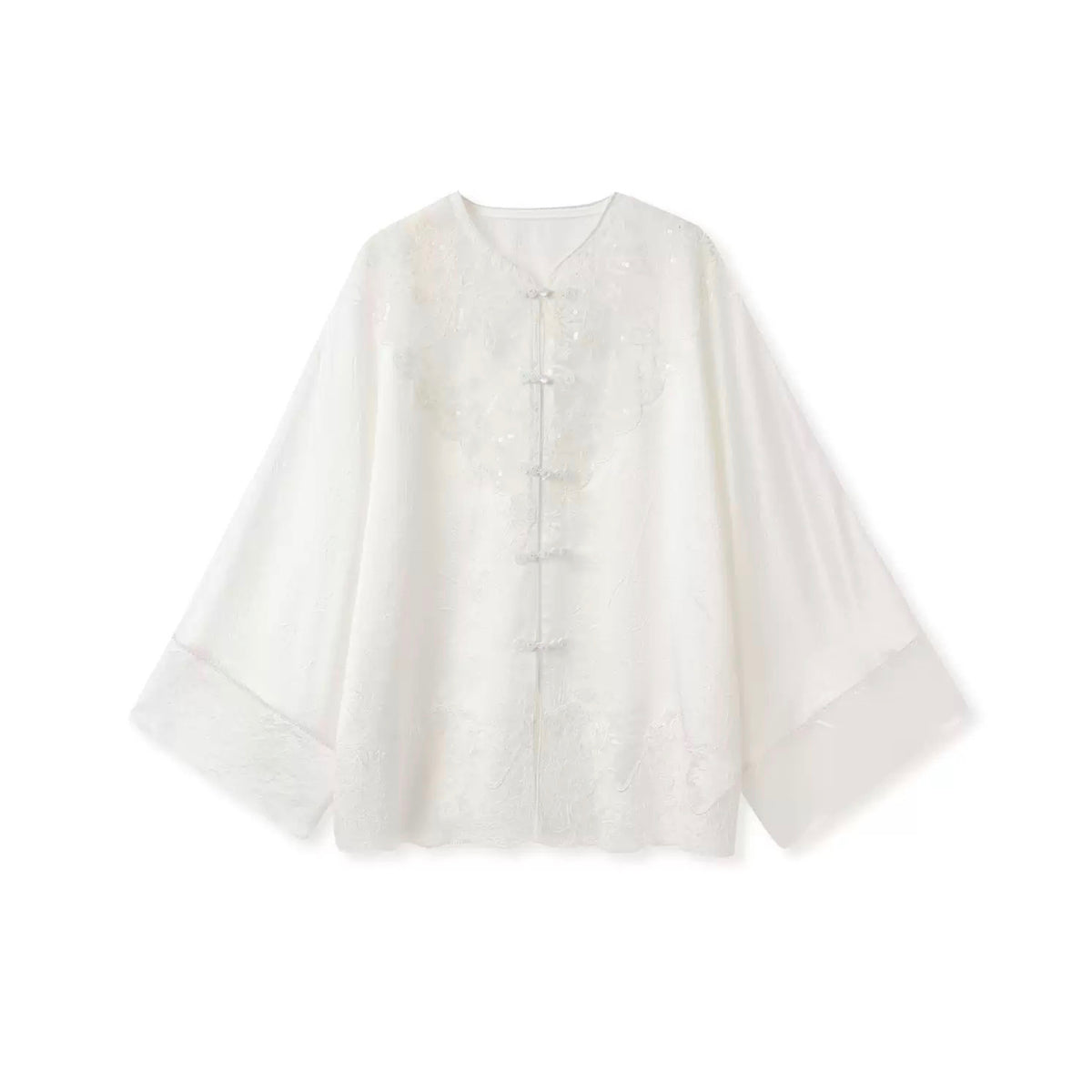 Luxury Embroidered Lace Oversize Top and Skirt Suit