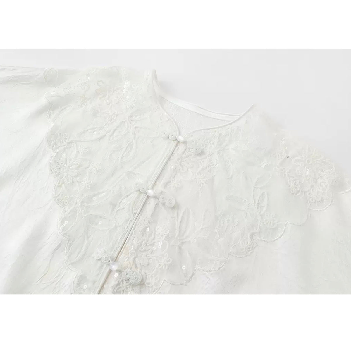 Luxury Embroidered Lace Oversize Top and Skirt Suit