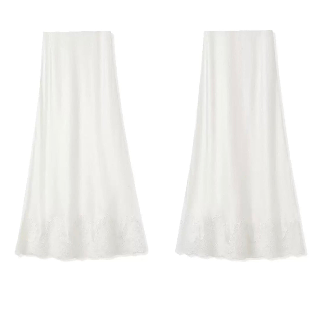 Embroidery Lace Luxury Fabric Midi Skirt