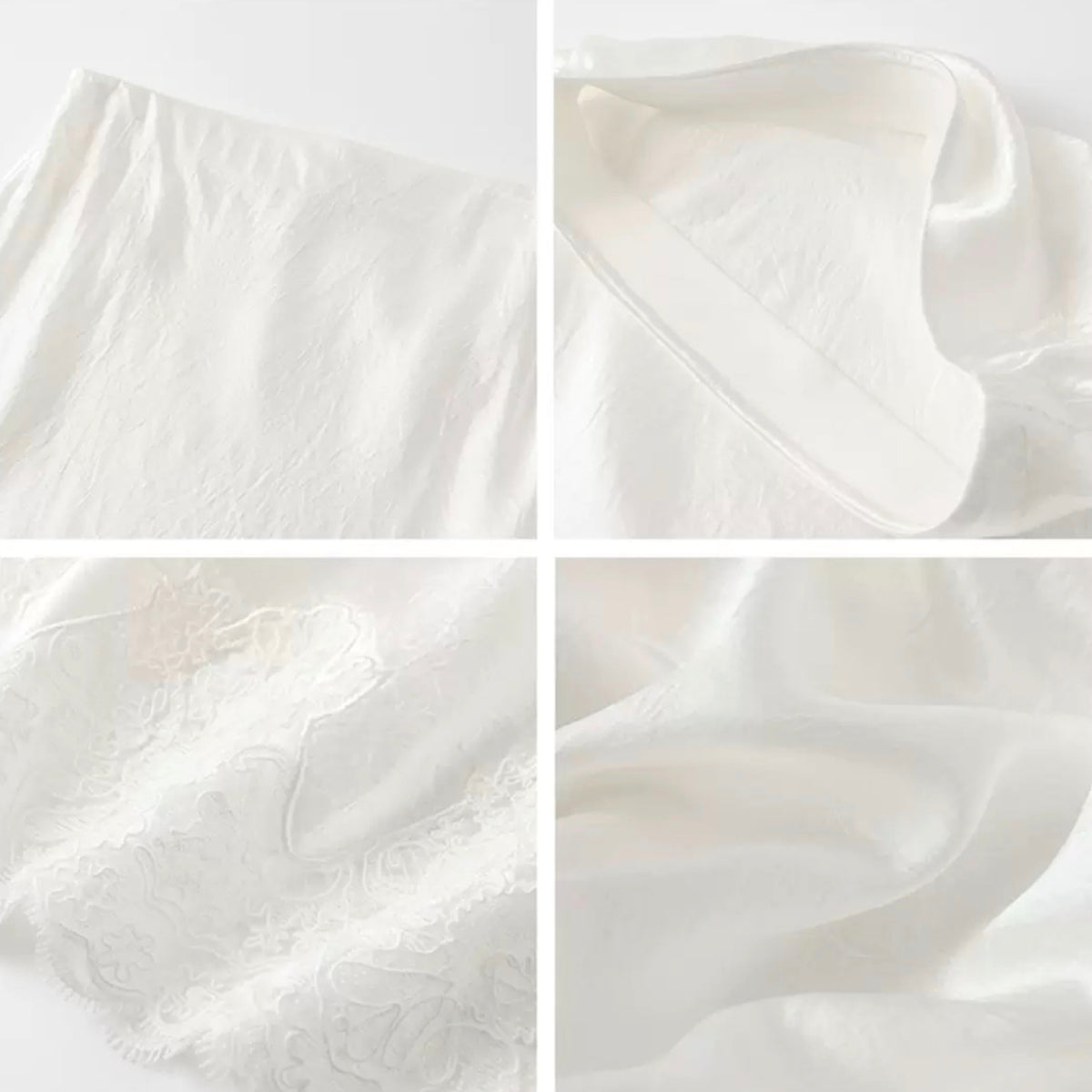 Embroidery Lace Luxury Fabric Midi Skirt