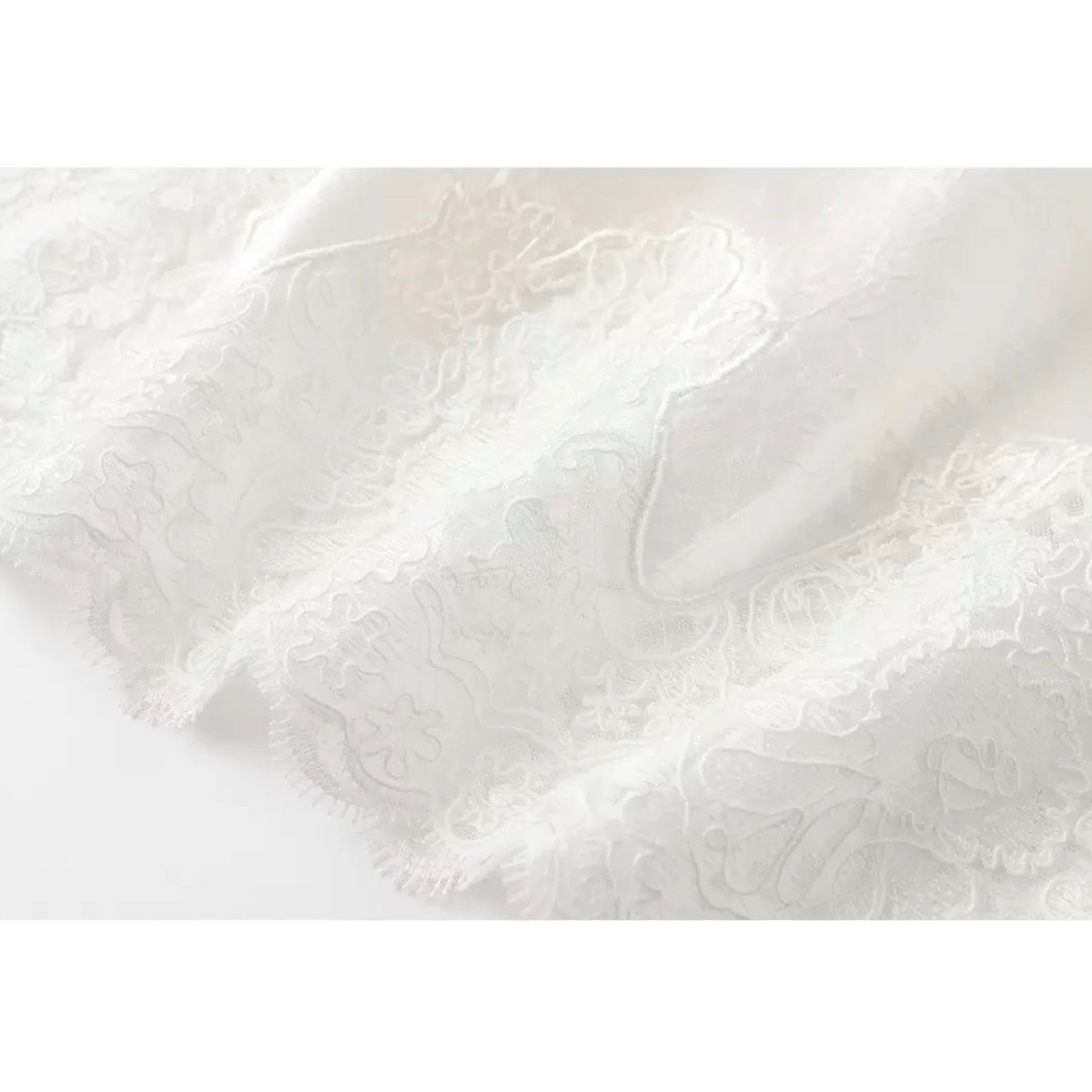 Embroidery Lace Luxury Fabric Midi Skirt