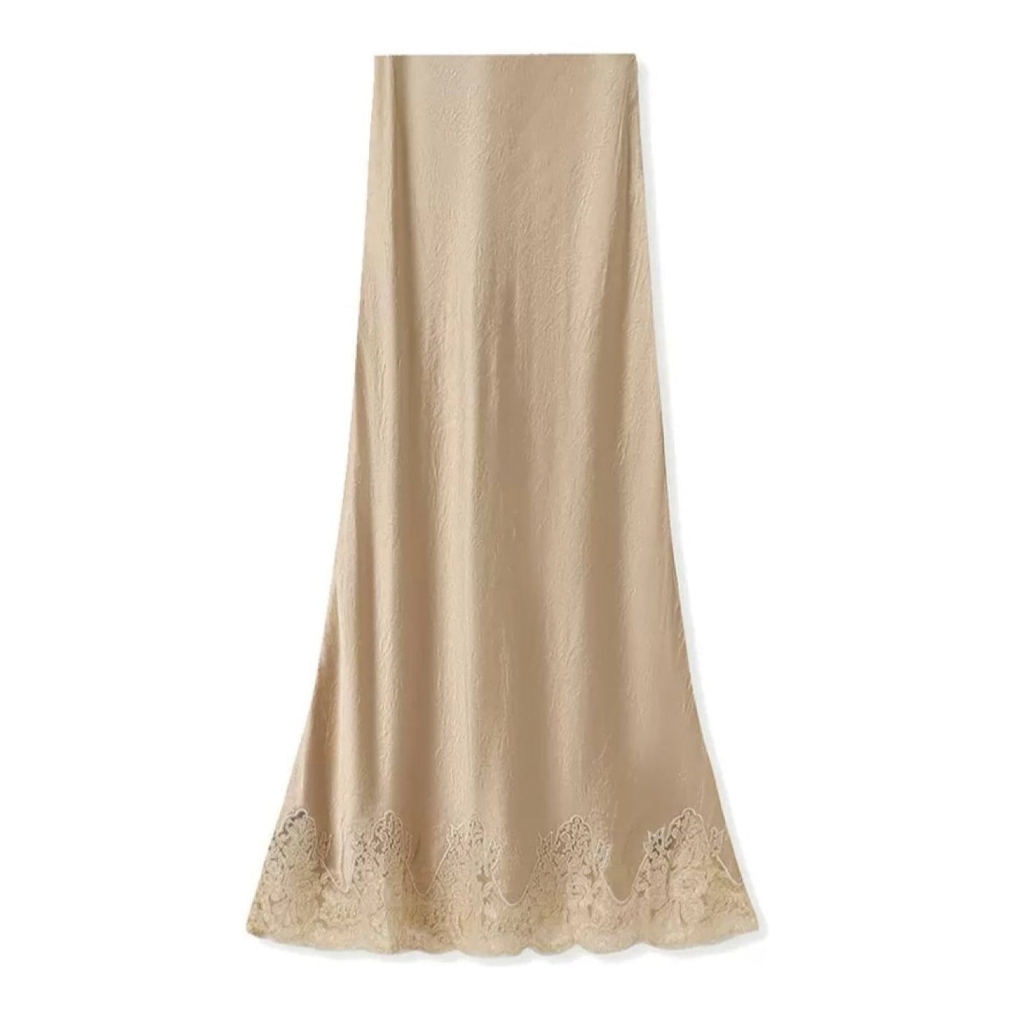 Embroidery Lace Luxury Fabric Midi Skirt