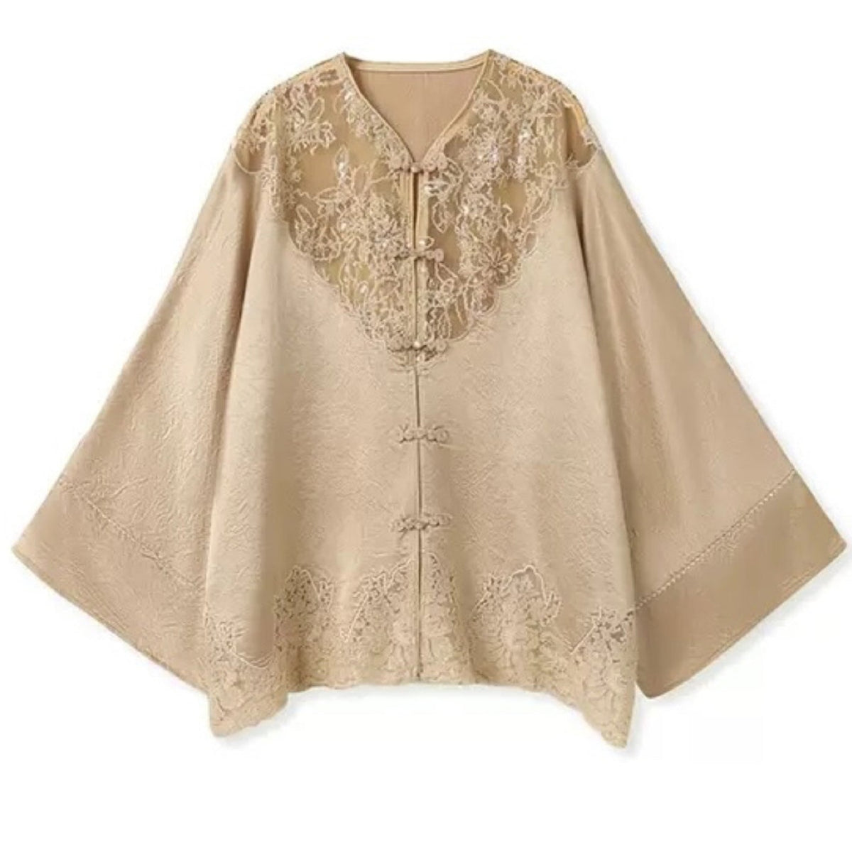 Embroidery Lace Luxury Fabric Top Shirt