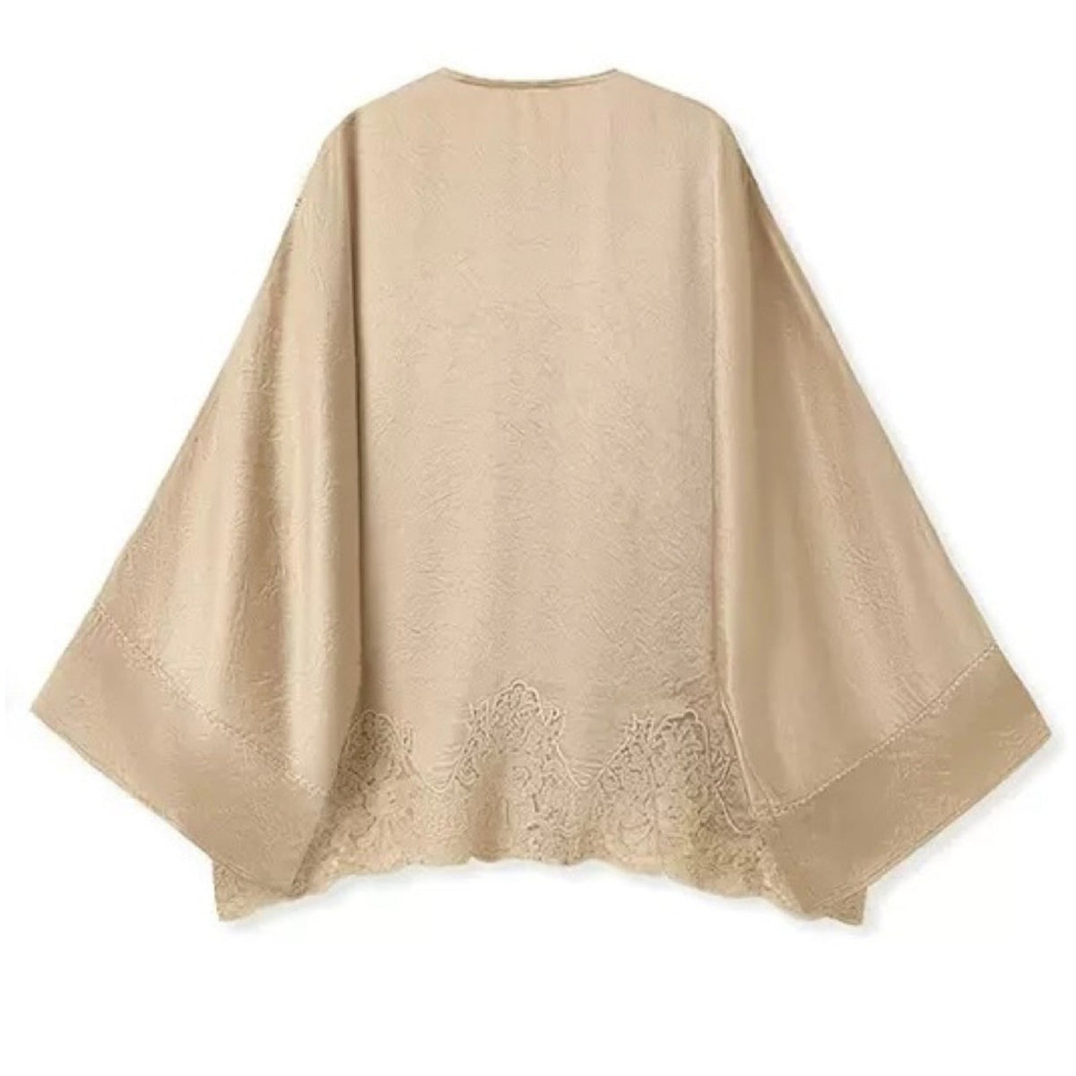 Beige lace shawl on a white background