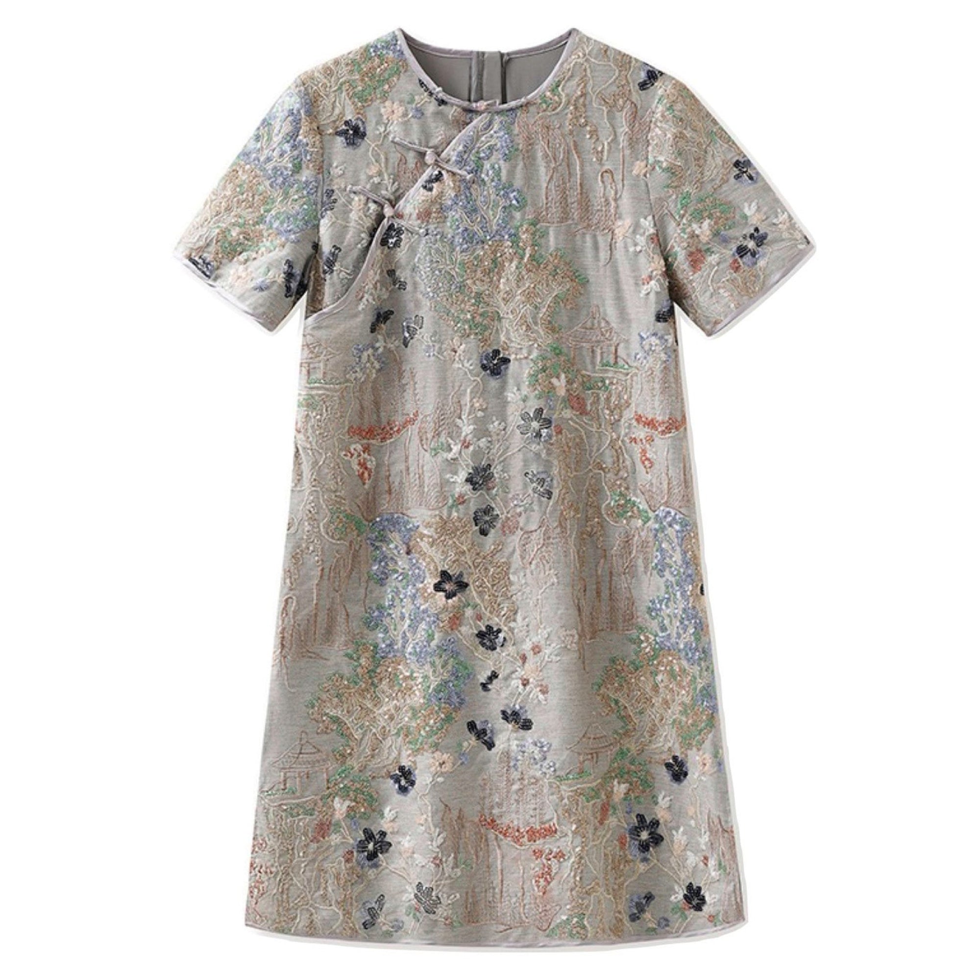 Embroidered Lace Floral Romantic Dress