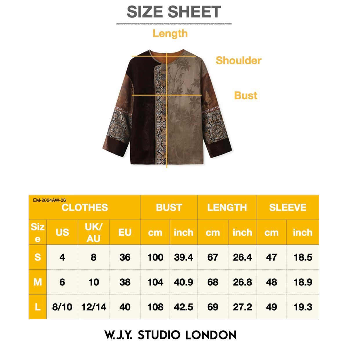 Embroidered Patchwork Velvet &amp; Jacquard Blouse in Earthy Browns