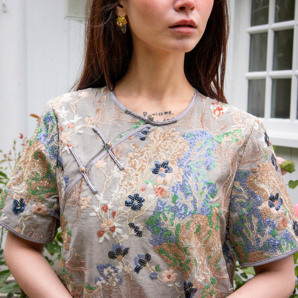 Embroidered Lace Floral Romantic Dress