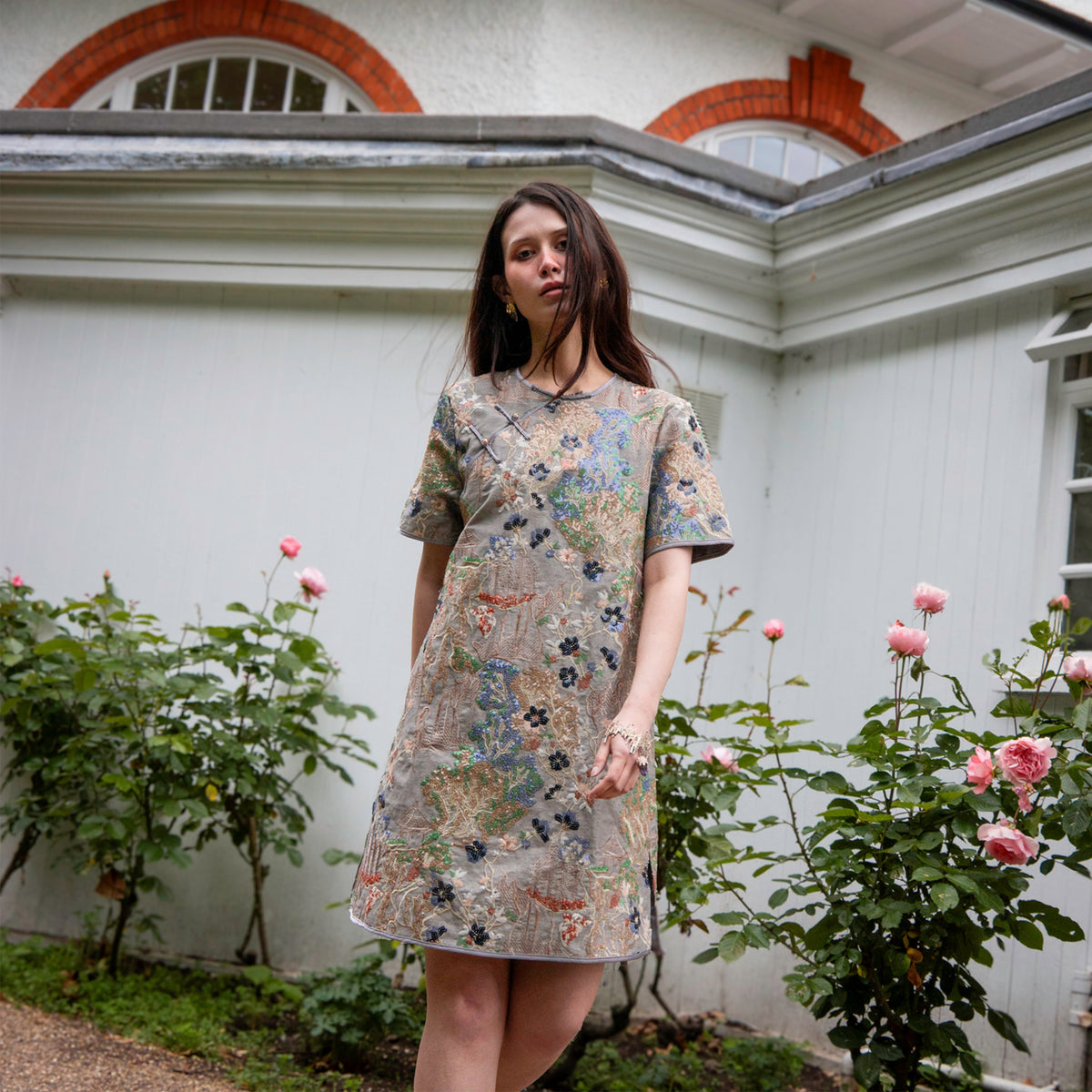 Embroidered Lace Floral Romantic Dress