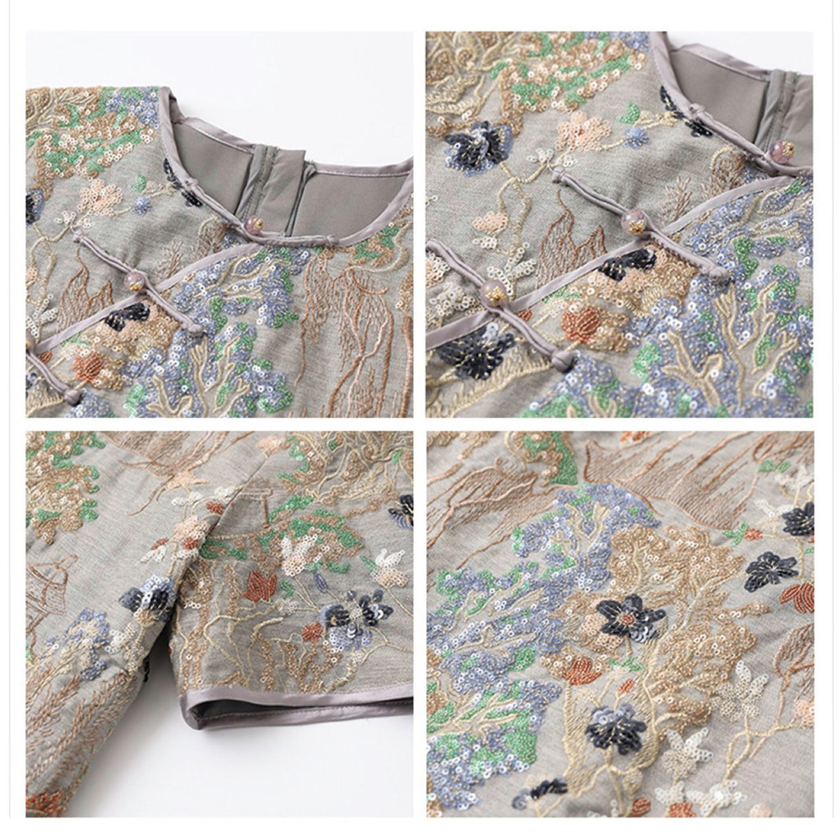 Embroidered Lace Floral Romantic Dress