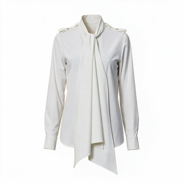 Epaulet Tie Blouse