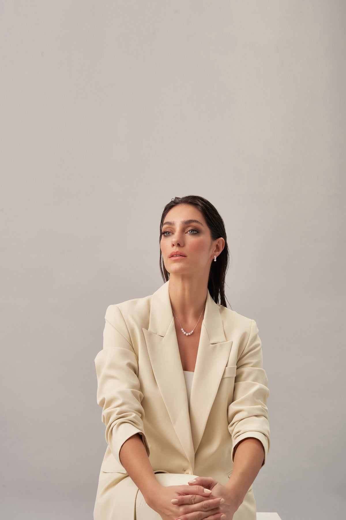 Gold Floral Drop Earrings with Cubic Zirconia