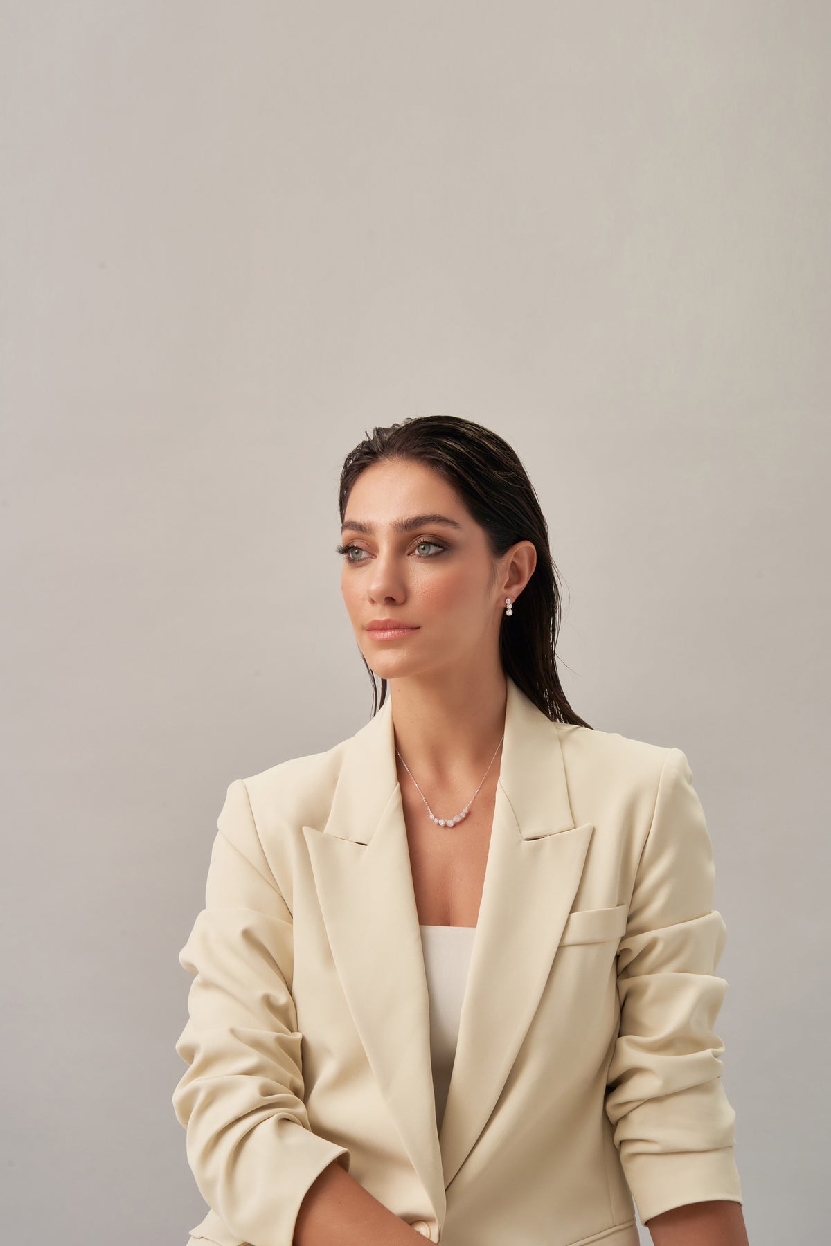 Gold Floral Drop Earrings with Cubic Zirconia