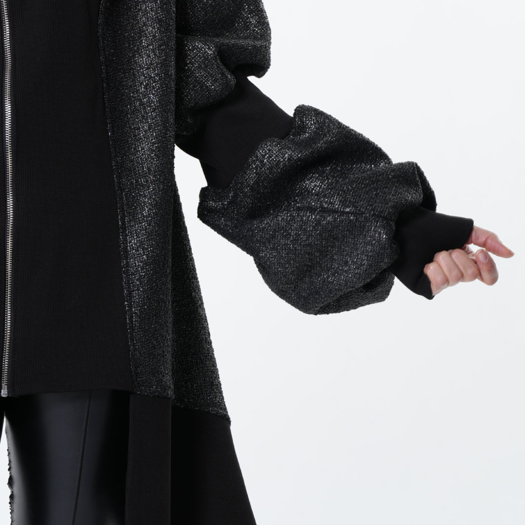 Extravagant Asymmetrical Metallic Cardigan