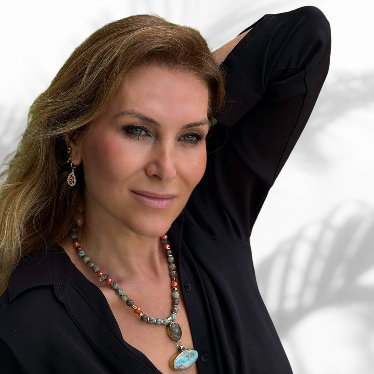 Gold-plated filigree earrings with blue enamel and CZ diamonds