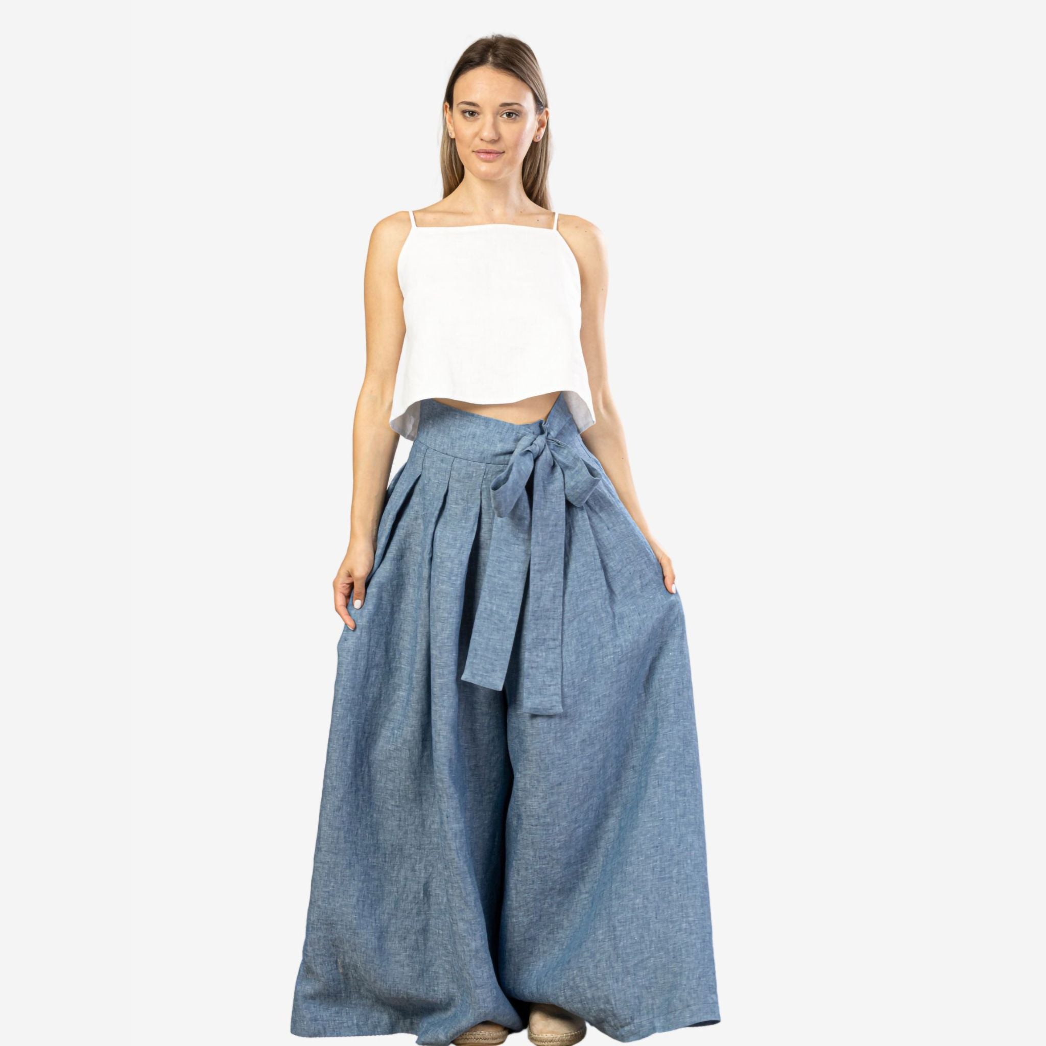Freesia Blue Linen Pants