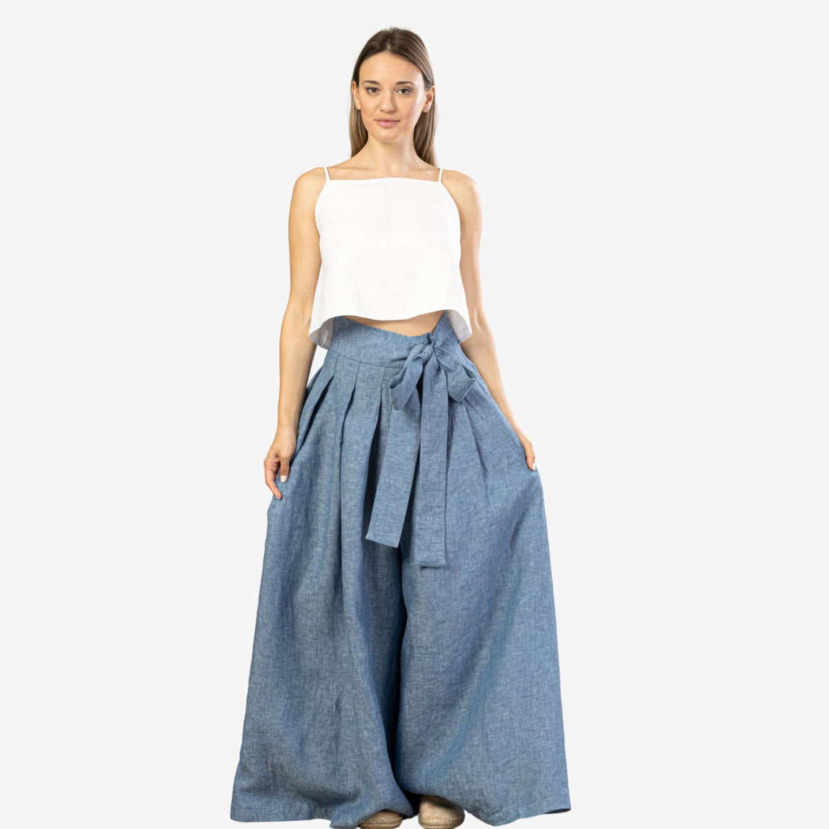 Freesia Blue Linen Pants