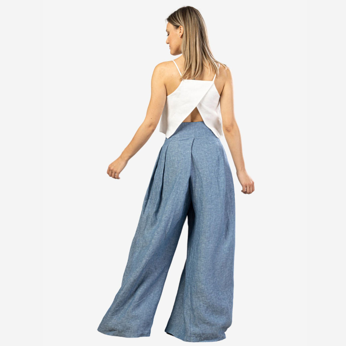 Freesia Blue Linen Pants