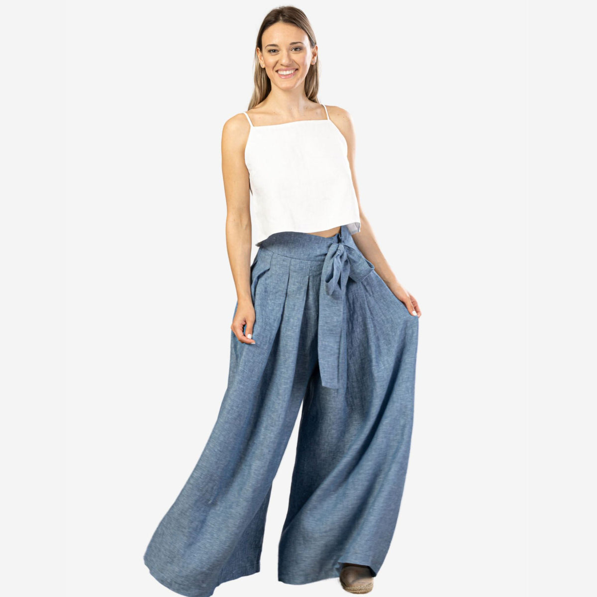Freesia Blue Linen Pants
