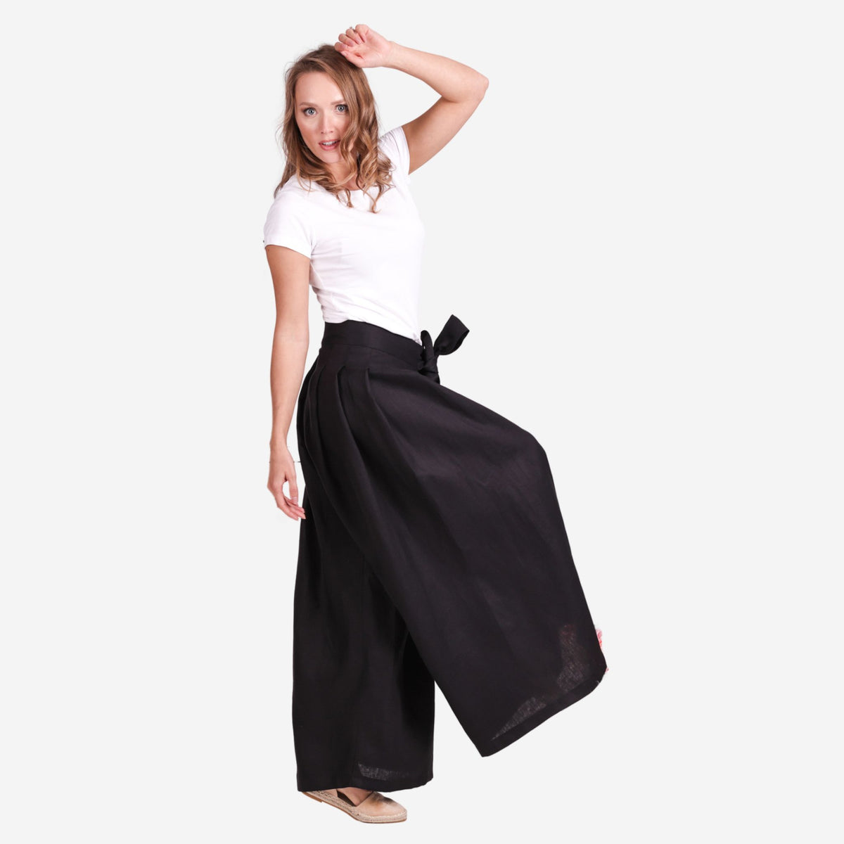 Freesia Black Linen Pants
