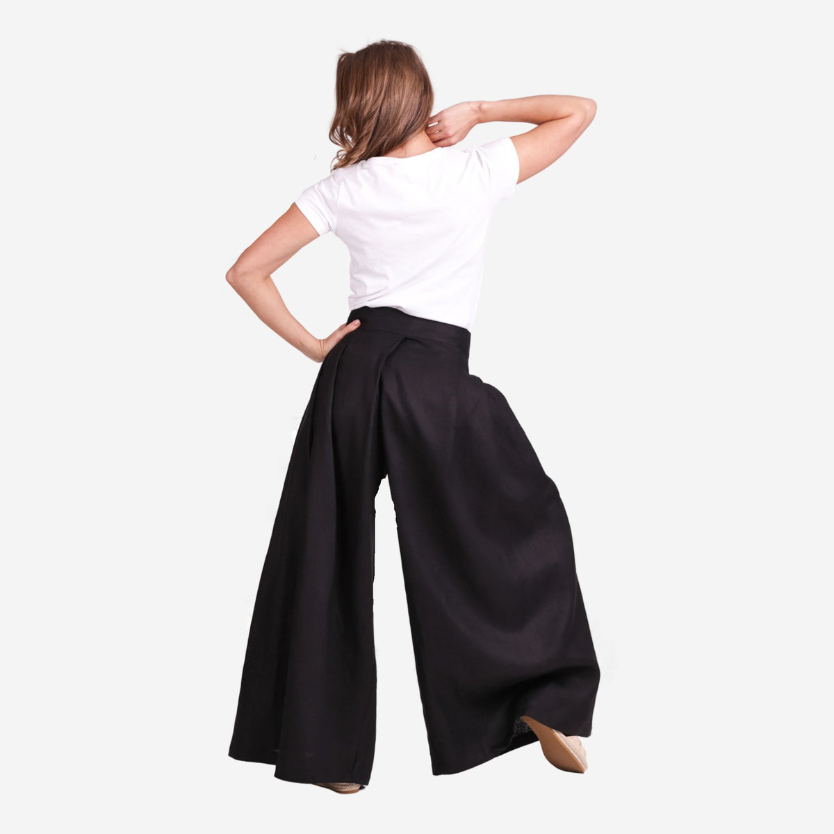 Freesia Black Linen Pants