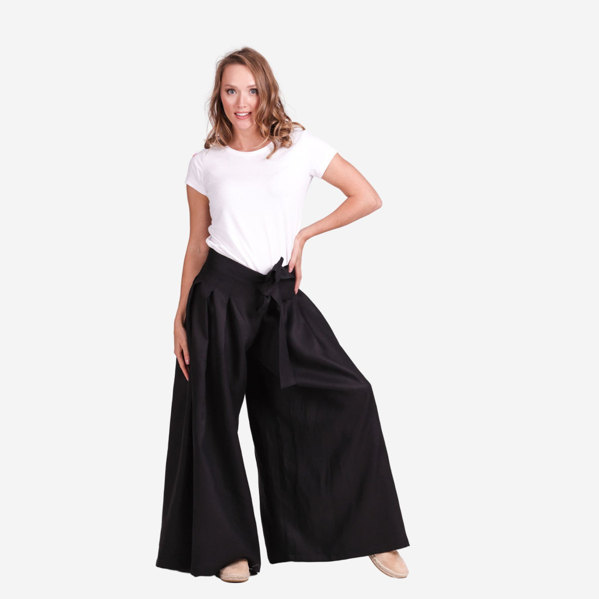 Freesia Black Linen Pants