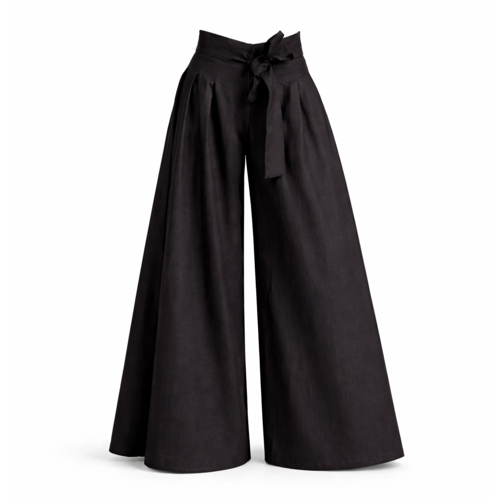 Freesia Black Linen Pants