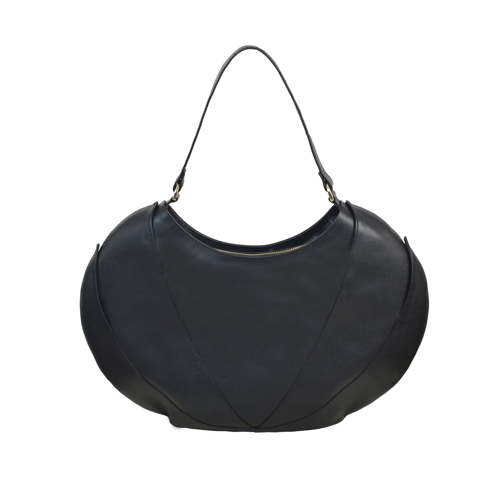 Front view, Etherea Hobo Black designed by Made in Neptune