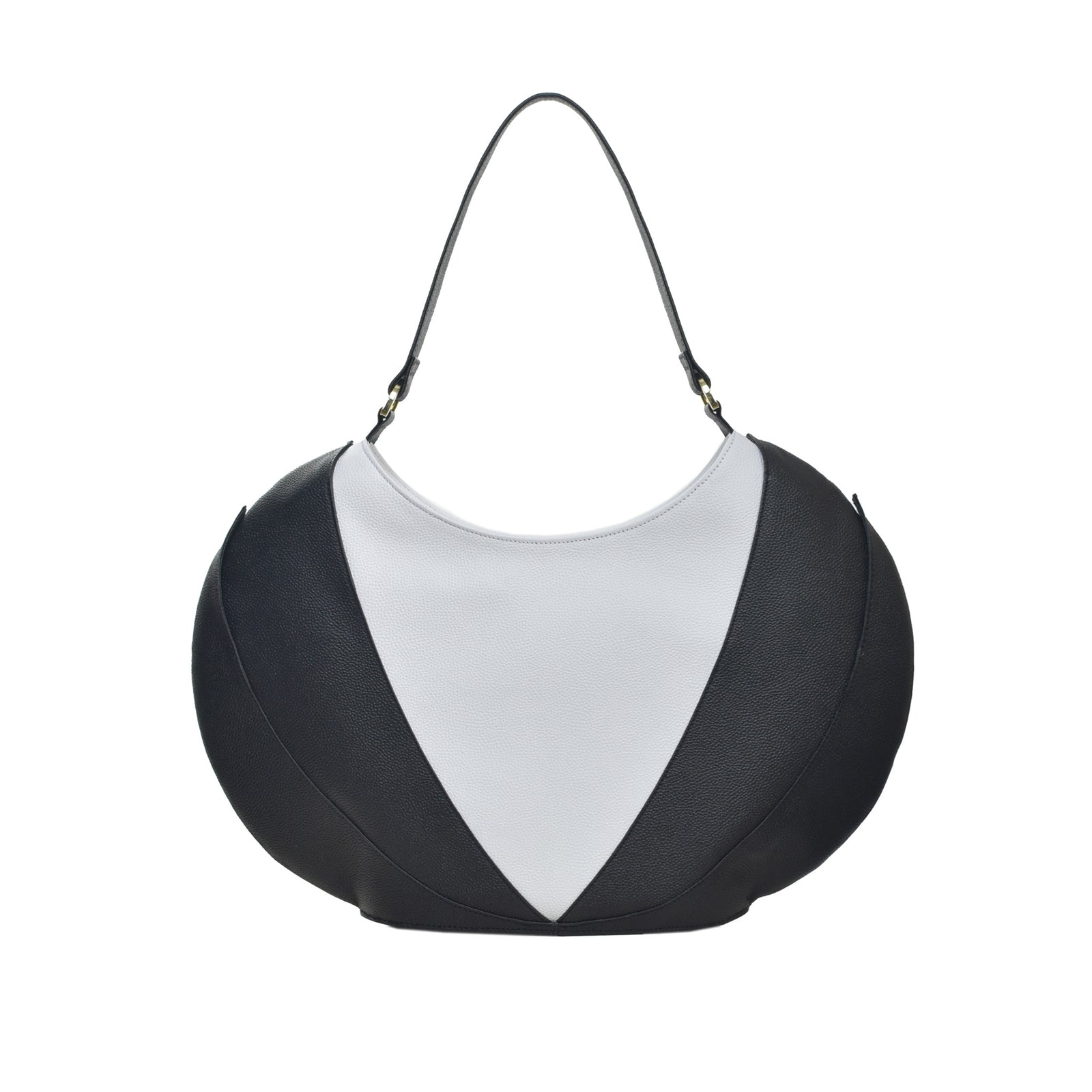 Front view, Etherea Hobo Black and White, designed by Made in Neptune