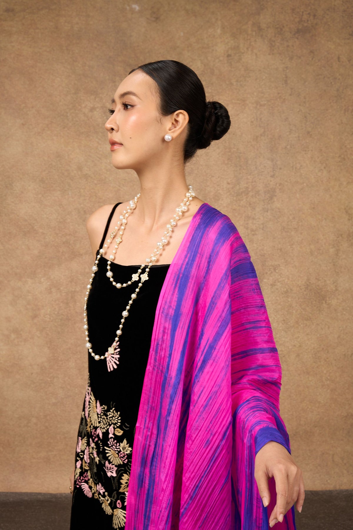Fuchsia Purple Brushstroke Scarf