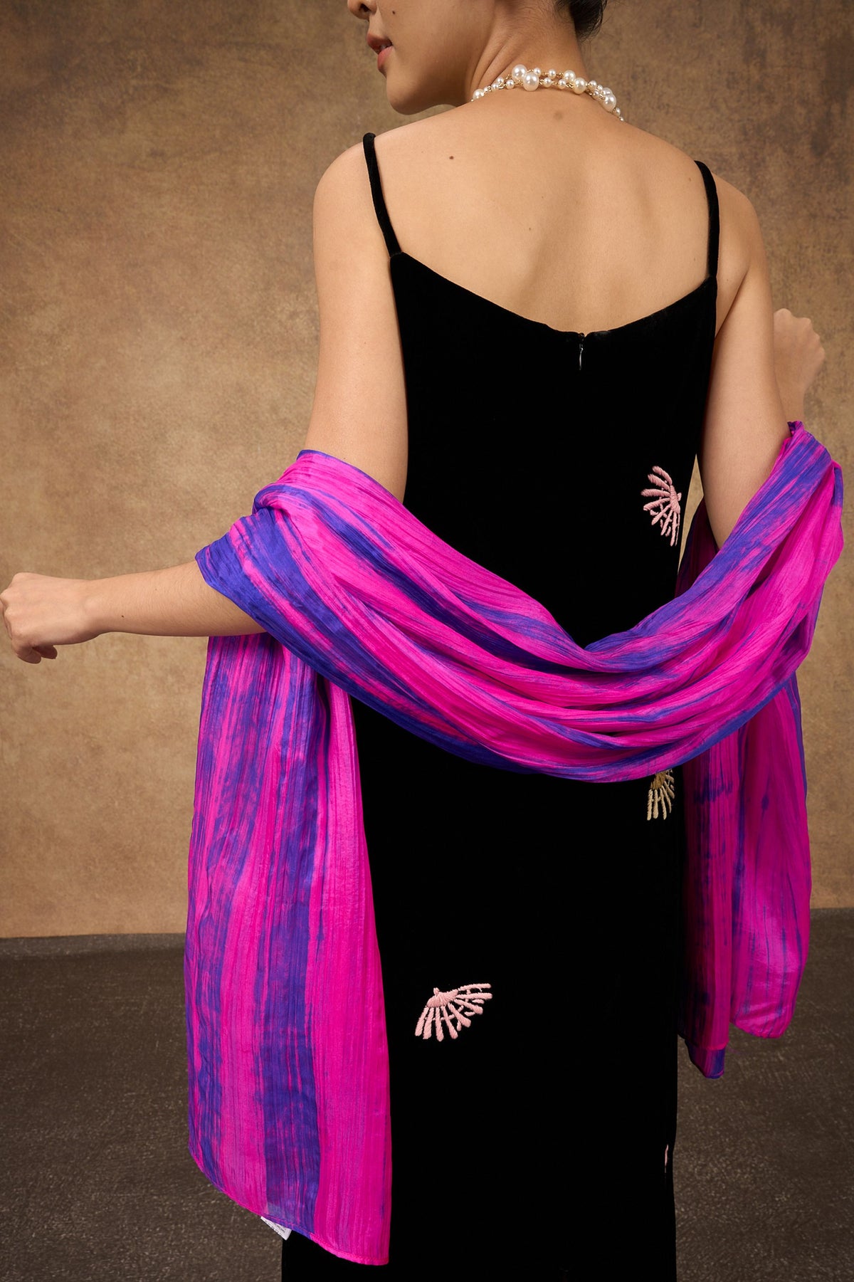 Fuchsia Purple Brushstroke Scarf