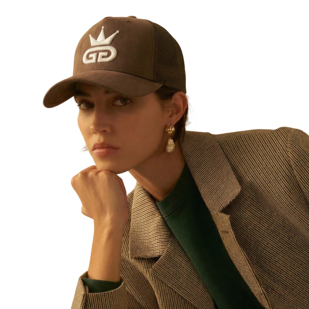 Caramel Brown Suede Mesh Hat