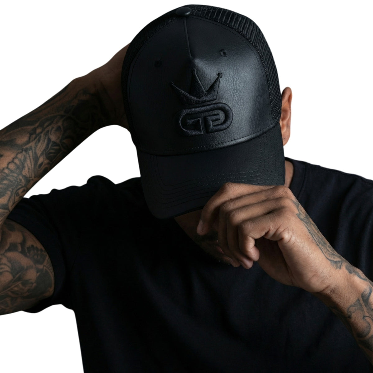 All Black Vegan Leather Hat
