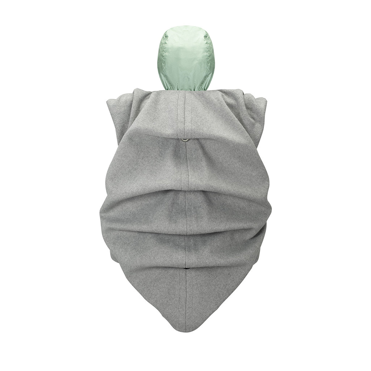 Grey wavy ruched wool-blend vest with vintage buttons by MASHAT