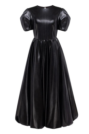 faux leather maxi dress GURANDA - Faux Leather Maxi Dress