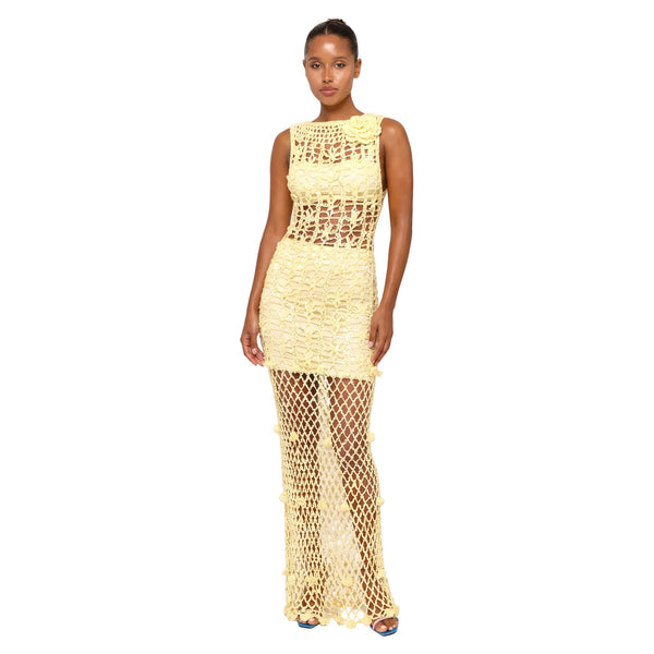 ANDREEVA - Yellow Cherry Handmade Maxi Crochet Dress | DOORS NYC