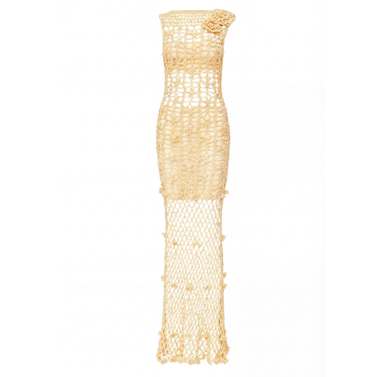 ANDREEVA - Yellow Cherry Handmade Maxi Crochet Dress