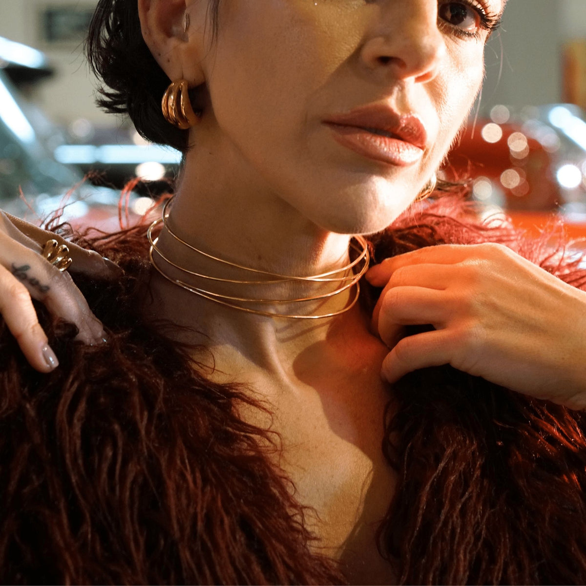 LINYA JEWELRY - Geometric Choker | Gold, buy at DOORS NYC