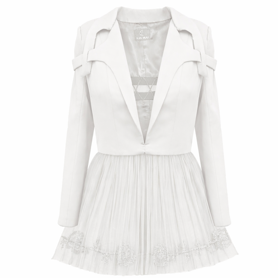 Peplum Style Jacket | White